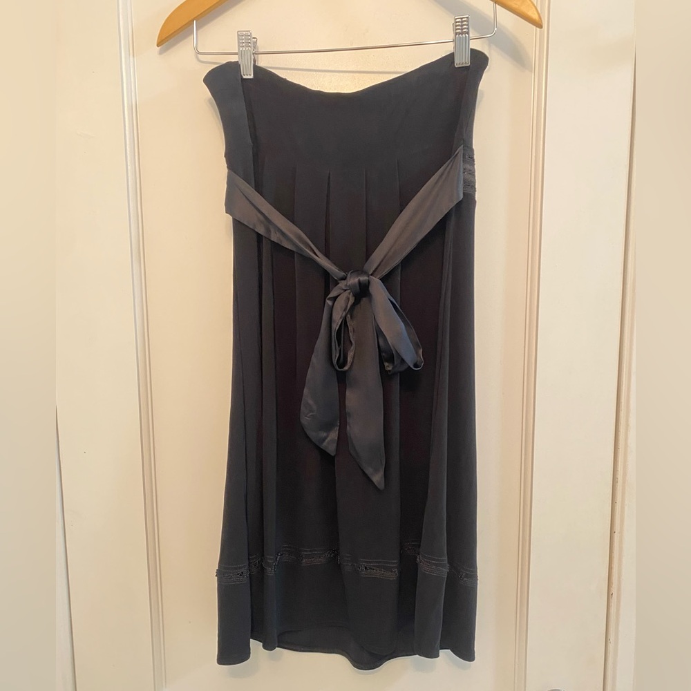 Elegant Midnight Black Strapless Dress - Picture 9 of 12
